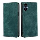 For Tecno Camon 19 Neo RFID Anti-theft Brush Magnetic Leather Phone Case(Green) - 1