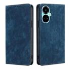 For Tecno Camon 19 / 19 Pro RFID Anti-theft Brush Magnetic Leather Phone Case(Blue) - 1