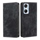 For Tecno Pop 6 Pro RFID Anti-theft Brush Magnetic Leather Phone Case(Black) - 1