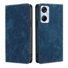 For Tecno Pop 6 Pro RFID Anti-theft Brush Magnetic Leather Phone Case(Blue) - 1