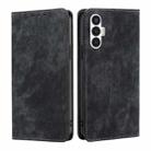 For Tecno Pova 3 RFID Anti-theft Brush Magnetic Leather Phone Case(Black) - 1