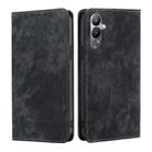 For Tecno Pova 4 RFID Anti-theft Brush Magnetic Leather Phone Case(Black) - 1