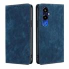 For Tecno Pova 4 Pro RFID Anti-theft Brush Magnetic Leather Phone Case(Blue) - 1