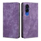 For Tecno Pova 4 Pro RFID Anti-theft Brush Magnetic Leather Phone Case(Purple) - 1