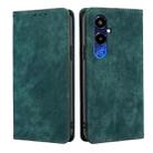 For Tecno Pova 4 Pro RFID Anti-theft Brush Magnetic Leather Phone Case(Green) - 1