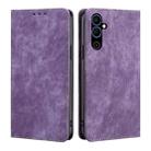 For Tecno Pova Neo 2 RFID Anti-theft Brush Magnetic Leather Phone Case(Purple) - 1