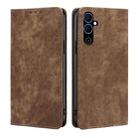 For Tecno Pova Neo 2 RFID Anti-theft Brush Magnetic Leather Phone Case(Brown) - 1