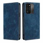 For Tecno Spark 8C RFID Anti-theft Brush Magnetic Leather Phone Case(Blue) - 1