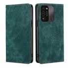 For Tecno Spark 8C RFID Anti-theft Brush Magnetic Leather Phone Case(Green) - 1