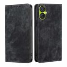 For Tecno Spark 9 Pro RFID Anti-theft Brush Magnetic Leather Phone Case(Black) - 1