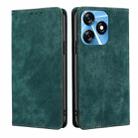 For Tecno Spark 10 4G RFID Anti-theft Brush Magnetic Leather Phone Case(Green) - 1