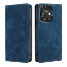 For Tecno Spark 10C RFID Anti-theft Brush Magnetic Leather Phone Case(Blue) - 1