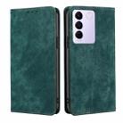 For vivo S16e RFID Anti-theft Brush Magnetic Leather Phone Case(Green) - 1