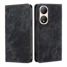 For vivo Y100 5G RFID Anti-theft Brush Magnetic Leather Phone Case(Black) - 1