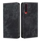 For Rakuten Big RFID Anti-theft Brush Magnetic Leather Phone Case(Black) - 1