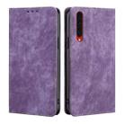 For Rakuten Big RFID Anti-theft Brush Magnetic Leather Phone Case(Purple) - 1