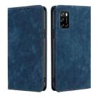 For Rakuten Big S RFID Anti-theft Brush Magnetic Leather Phone Case(Blue) - 1