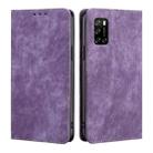 For Rakuten Big S RFID Anti-theft Brush Magnetic Leather Phone Case(Purple) - 1