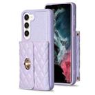 For Samsung Galaxy S23+ 5G Horizontal Metal Buckle Wallet Rhombic Leather Phone Case(Purple) - 1