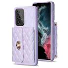 For Samsung Galaxy A53 5G Horizontal Metal Buckle Wallet Rhombic Leather Phone Case(Purple) - 1