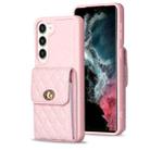 For Samsung Galaxy S23+ 5G Vertical Wallet Rhombic Leather Phone Case(Pink) - 1