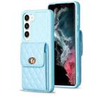 For Samsung Galaxy S23+ 5G Vertical Wallet Rhombic Leather Phone Case(Blue) - 1