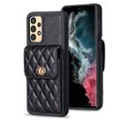 For Samsung Galaxy A13 4G Vertical Wallet Rhombic Leather Phone Case(Black) - 1