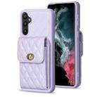 For Samsung Galaxy A34 5G Vertical Wallet Rhombic Leather Phone Case(Purple) - 1