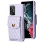 For Samsung Galaxy A52 4G / 5G Vertical Wallet Rhombic Leather Phone Case(Purple) - 1