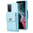 For Samsung Galaxy A52 4G / 5G Vertical Wallet Rhombic Leather Phone Case(Blue) - 1