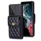 For Samsung Galaxy A52 4G / 5G Vertical Wallet Rhombic Leather Phone Case(Black) - 1