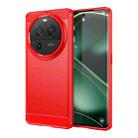 For OPPO Find X6 Pro 5G Carbon Fiber Brushed Texture TPU Case(Red) - 1