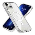 For iPhone 14 Plus Magsafe Magnetic Airbag Shockproof TPU + PC Phone Case(Transparent White) - 1