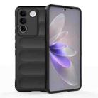 For vivo S16e 5G Magic Shield TPU + Flannel Phone Case(Black) - 1
