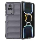 For Xiaomi Redmi K60E 5G Magic Shield TPU + Flannel Phone Case(Dark Grey) - 1