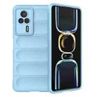 For Xiaomi Redmi K60E 5G Magic Shield TPU + Flannel Phone Case(Light Blue) - 1