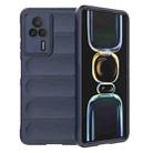 For Xiaomi Redmi K60E 5G Magic Shield TPU + Flannel Phone Case(Dark Blue) - 1