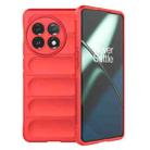 For OnePlus 11 5G Magic Shield TPU + Flannel Phone Case(Red) - 1