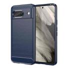 For Google Pixel 8 Carbon Fiber Brushed Texture TPU Case(Navy) - 1