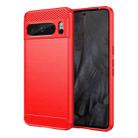 For Google Pixel 8 Pro Carbon Fiber Brushed Texture TPU Case(Red) - 1