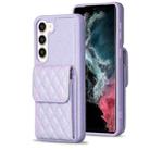 For Samsung Galaxy S23+ 5G Vertical Wallet Rhombic Leather Phone Case(Purple) - 1