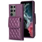 For Samsung Galaxy S23 Ultra 5G Vertical Wallet Rhombic Leather Phone Case(Dark Purple) - 1