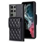 For Samsung Galaxy S23 Ultra 5G Vertical Wallet Rhombic Leather Phone Case(Black) - 1