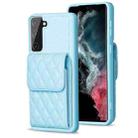 For Samsung Galaxy S21 FE 5G Vertical Wallet Rhombic Leather Phone Case(Blue) - 1