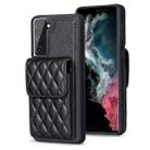 For Samsung Galaxy S21 FE 5G Vertical Wallet Rhombic Leather Phone Case(Black) - 1