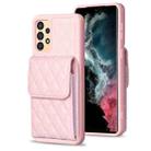 For Samsung Galaxy A13 4G Vertical Wallet Rhombic Leather Phone Case(Pink) - 1