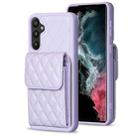 For Samsung Galaxy A34 5G Vertical Wallet Rhombic Leather Phone Case(Purple) - 1