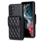 For Samsung Galaxy A34 5G Vertical Wallet Rhombic Leather Phone Case(Black) - 1