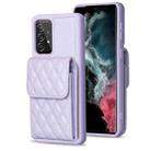 For Samsung Galaxy A52 4G / 5G Vertical Wallet Rhombic Leather Phone Case(Purple) - 1