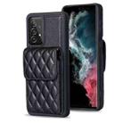 For Samsung Galaxy A52 4G / 5G Vertical Wallet Rhombic Leather Phone Case(Black) - 1